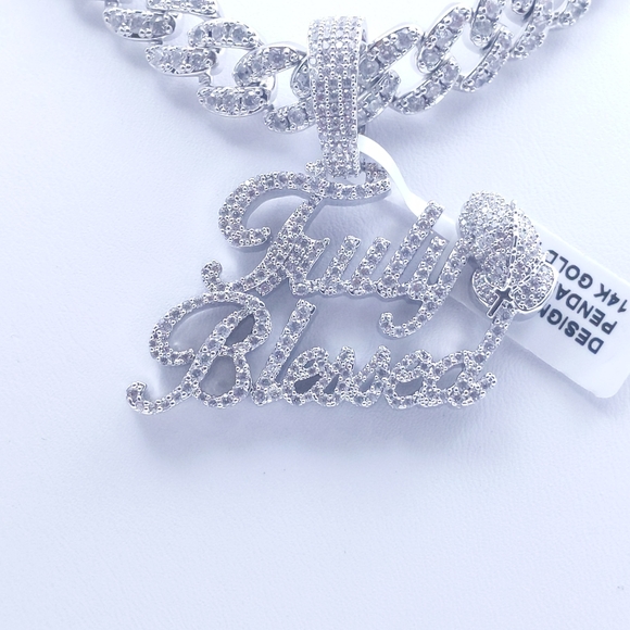 14K White Gold Finish Truly Blessed Pendant - Picture 12 of 12